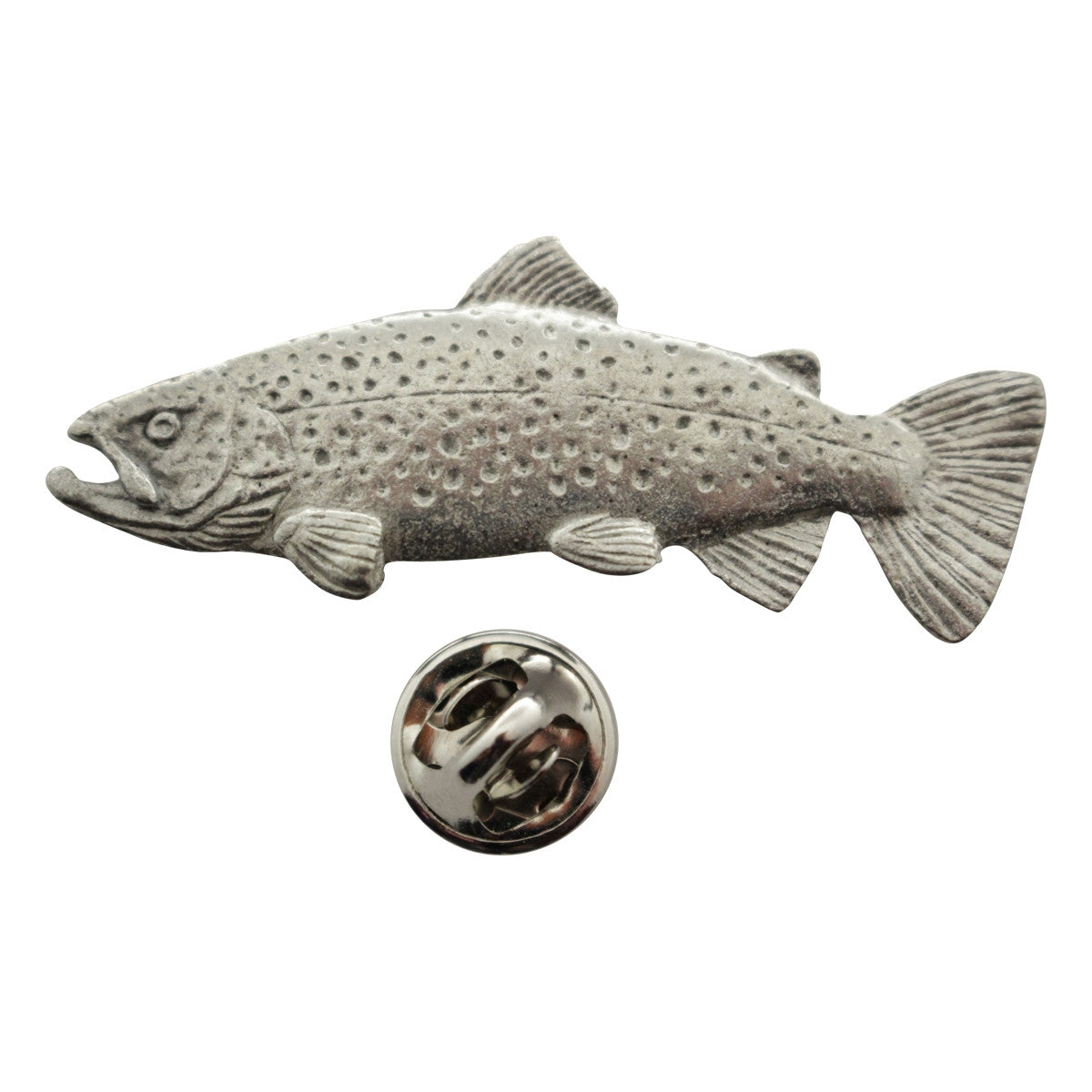 Brown Trout Pin ~ Antiqued Pewter ~ Lapel Pin ~ Sarah's Treats & Treasures